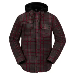 VOLCOM FIELD INS FLANNEL JACKET BLACK PLAID 23