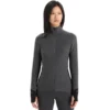 ICEBREAKER W DESCENDER LS ZIP JET HEATHER/BLACK 23