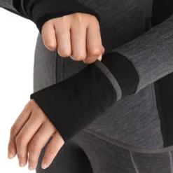 ICEBREAKER W DESCENDER LS ZIP JET HEATHER/BLACK 23 -Columbia || Millet || The North Face Sales 9 116052 w descender ls zip jet heather black ib103900a 01 04