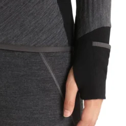 ICEBREAKER W DESCENDER LS ZIP JET HEATHER/BLACK 23 -Columbia || Millet || The North Face Sales 9 116052 w descender ls zip jet heather black ib103900a 01 05