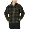 COLUMBIA WINTER PASS M PRINT FLEE OLIVE GREEN CHECK 23