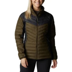 COLUMBIA POWDER LITE BLOCKED II OLIVE GREEN BLACK 23